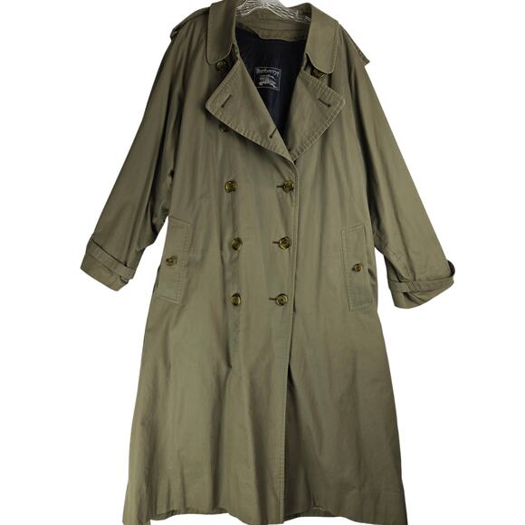 Burberrys Car Coat Size 42 Burberry Khaki NovaCheck Wool Lined Trench Authentic - Picture 8 of 13